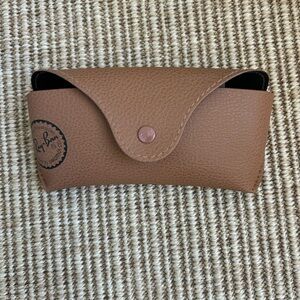 Ray-Ban Brown Pebbled Leather Glasses Case